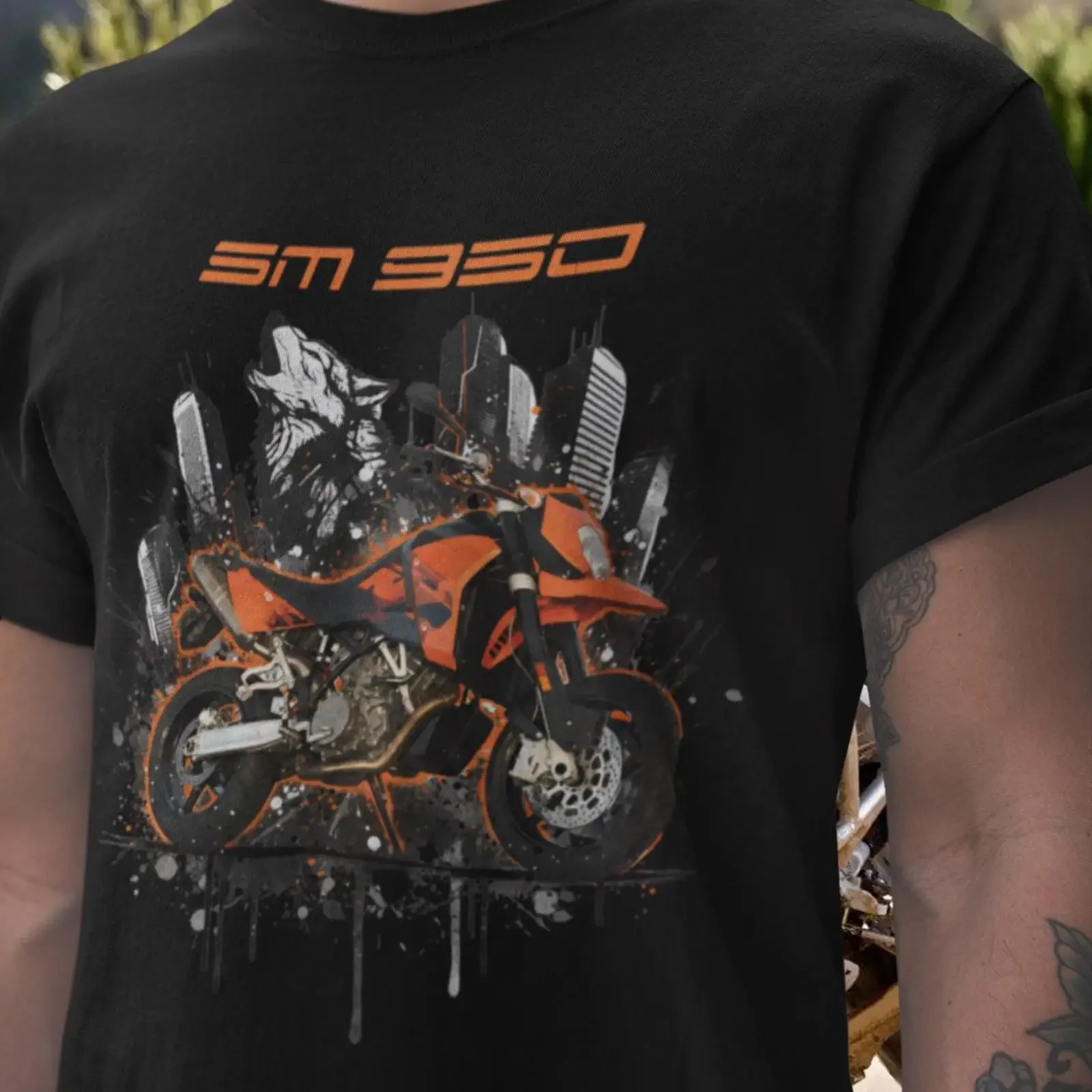 950 SM Supermoto T Shirt Hooligan Motorcycle LC8 V Twin Bike Motard Rider vintage Washed Stylish designer clothes Comfortable