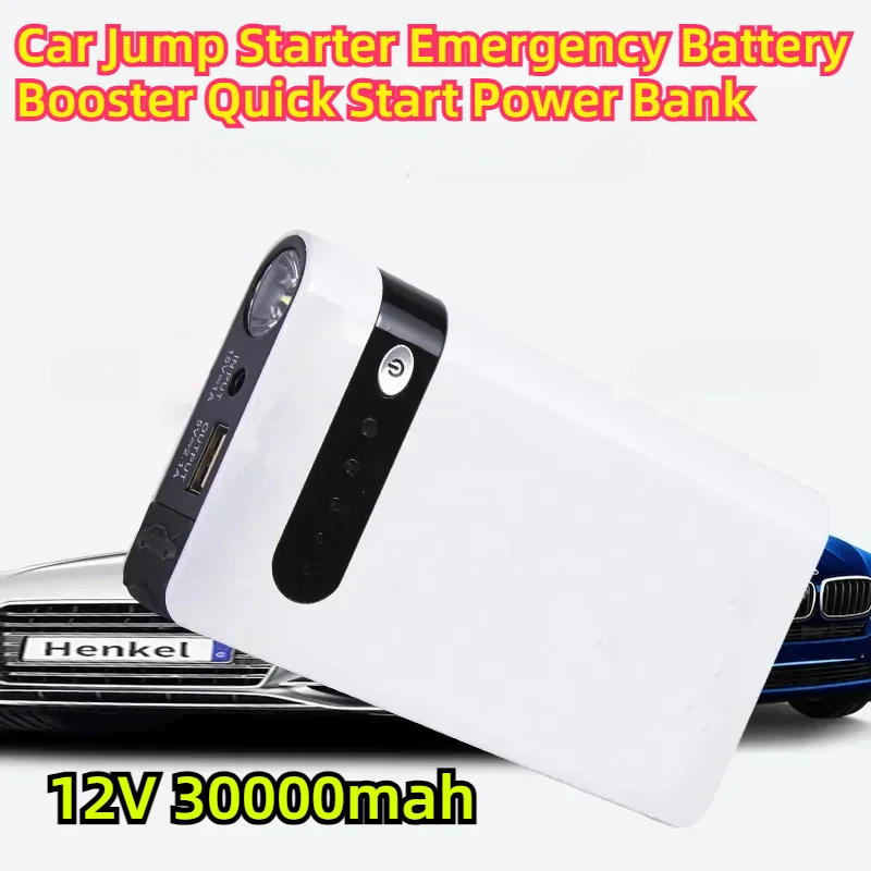 With LED Flashlight Charger 12V 30000mah Car Jump Starter Emergency Battery Booster Quick Start Power Bank