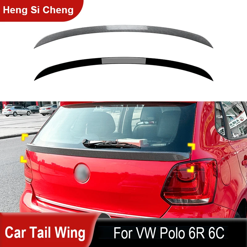 For VW Polo 6R 6C 2009-2017 Cars Trunk Spoiler Lip Car Tail wing ABS Spoiler Reduce Wind Resistance Increase Driving Stability