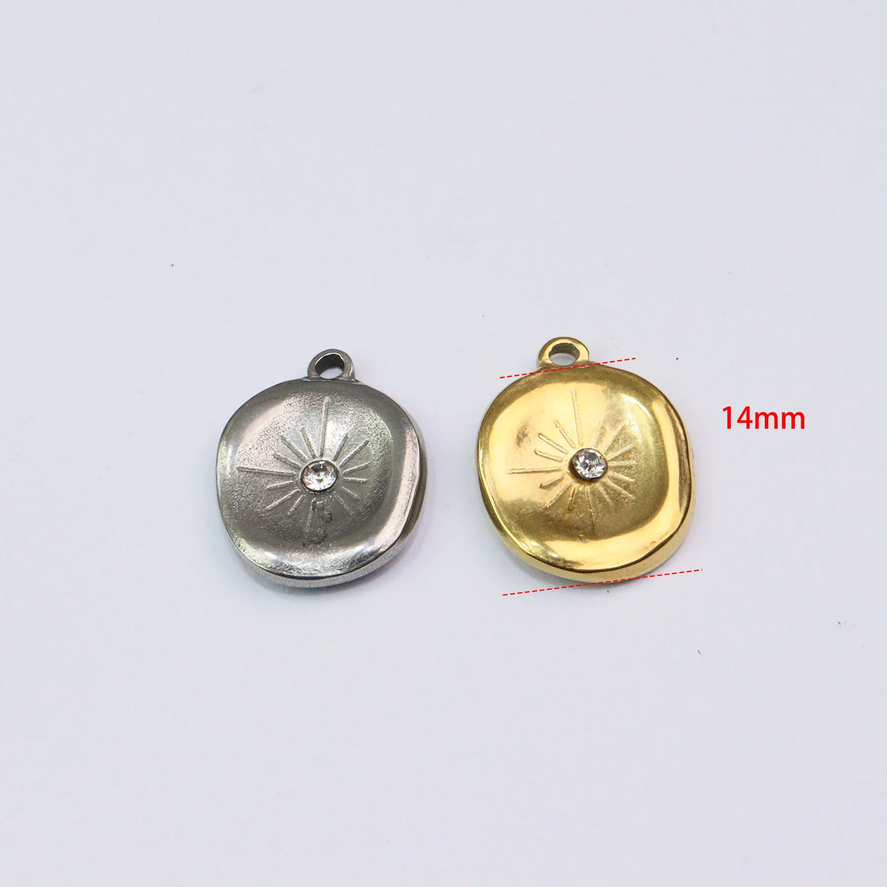 5pcs  Stainless Steel Rhinestones Star Fashion Jewelry Charms Pendant DIY Handcraft Vacuum Plate Waterproof Antiallergic