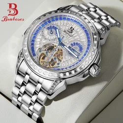 Men's Mechanical Watch Winding 316L Steel Bracelet BRUBOSES Automatic Movement Waterproof Fashion Sports Wristwatch Montre Homme