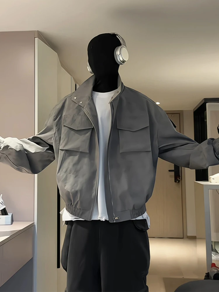 

Кожаный жилет-бомбер Tie-Dye Rider Workwear для мужчин, весна-осень, в американском мотоциклетном стиле, с воротником-стойкой, или бейсбольный жилет