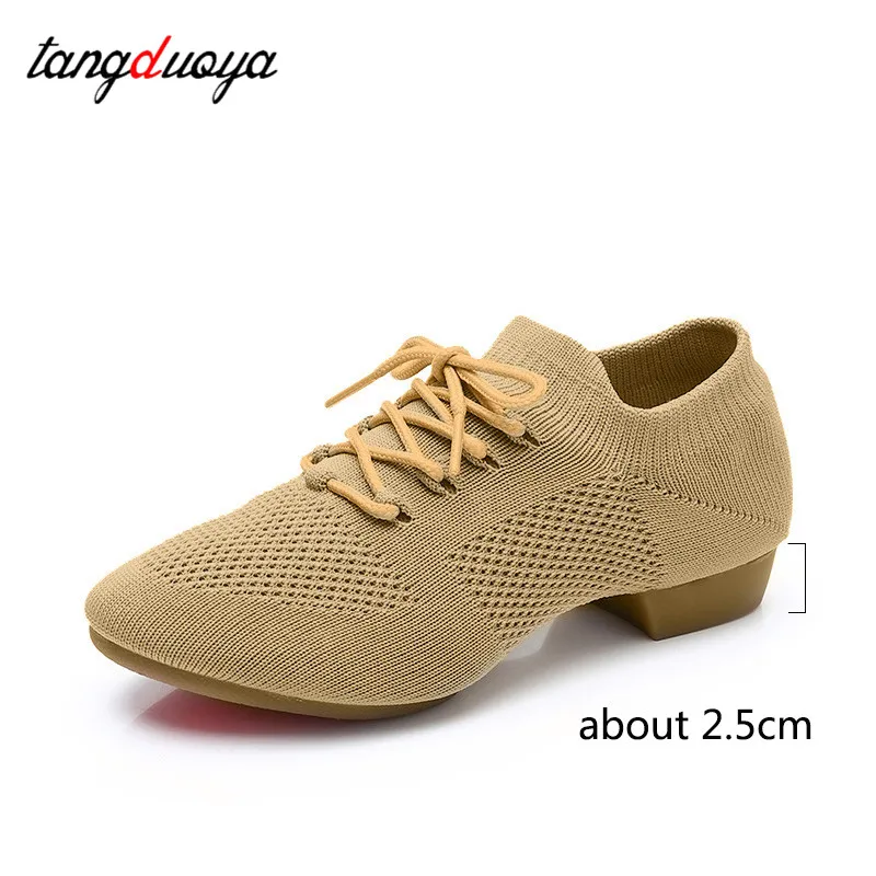 Women jazz dance shoes Ballroom Yoga Ballet Latin Dance Shoes Breathable Soft Practice Modern dance shoes cheerleading shoes