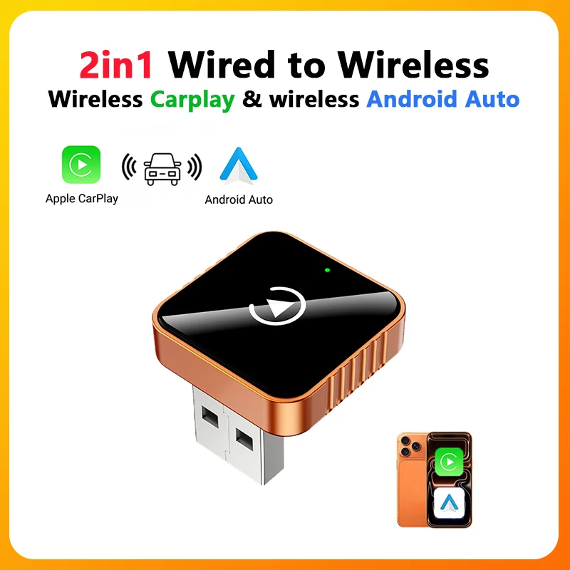 

XUDA 2026 Новый беспроводной смарт-бокс 2-в-1 с CarPlay и Android Auto, Wi-Fi, Bluetooth, автоматическое подключение для Toyota, Volvo, Benz, MG, Kia, MAZDA, FORD