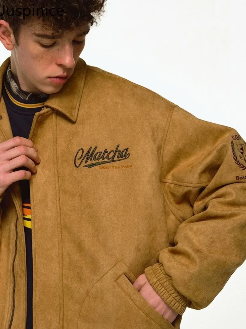 

Juspinice Fashionable Embroidered Baseball Jacket Men's American NFC High Street Spring Handsome Loose Coat Male Clothing