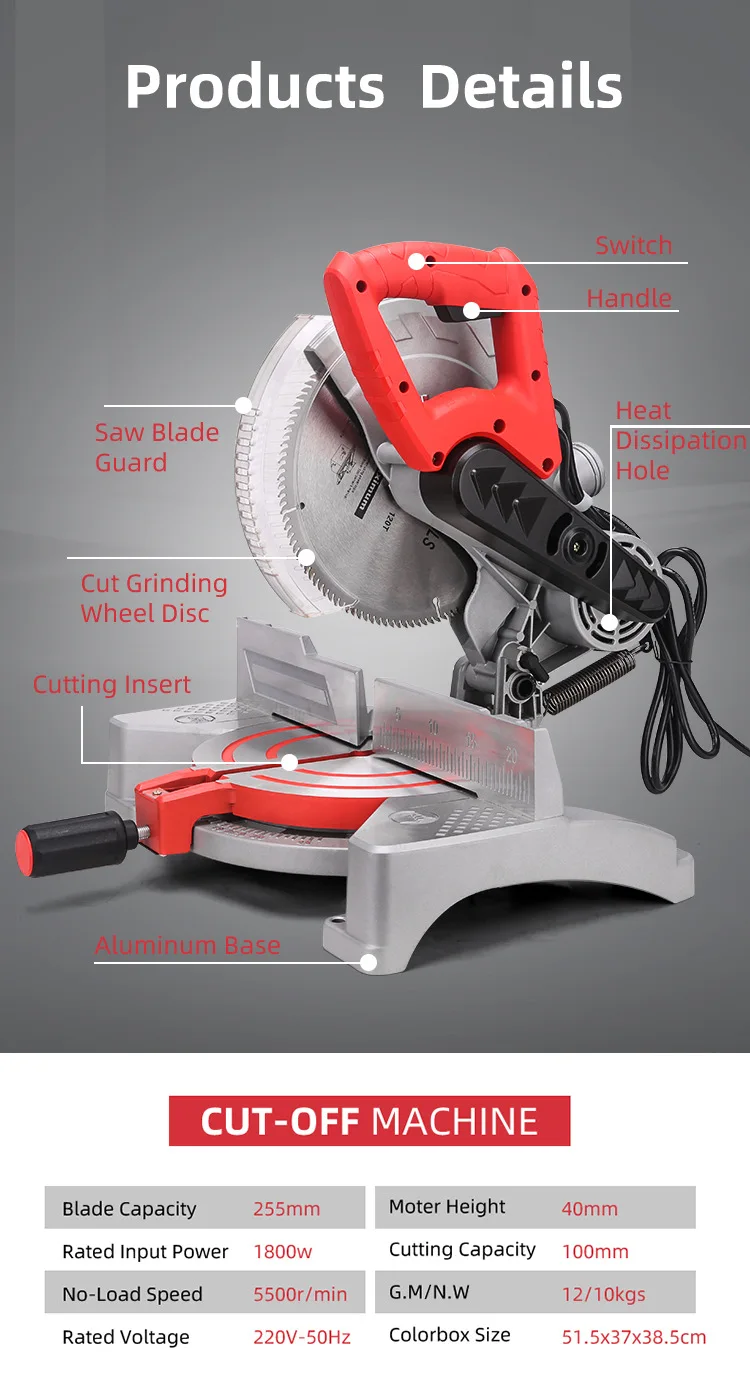 Heavy-Duty Multifunctional Electric Cutter – Ideal for Wood and Aluminum Profile Cutting