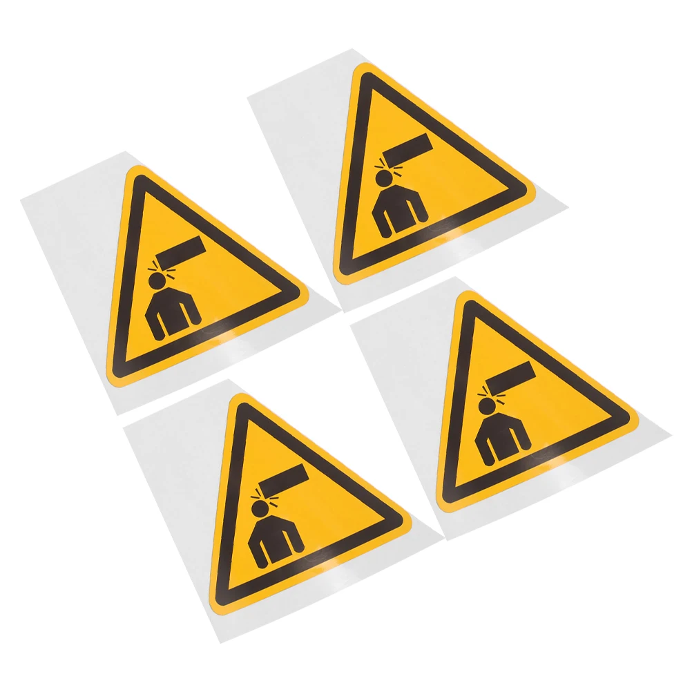 4pcs Warning Decals Watch Your Head Safety Stickers Durable Pvc Adhesive Signs For Low Ceiling Machine Tools Industrial