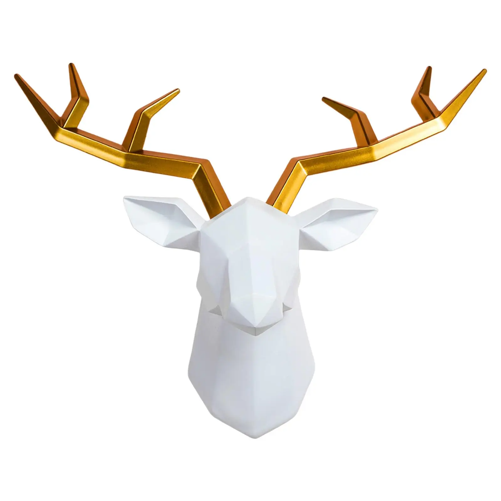 3D Resin Statue Figurines Wall Sculpture Wall Mount Decoration Elk Deer Head Wall Decor for Farmhouse Living Room Accent Bar