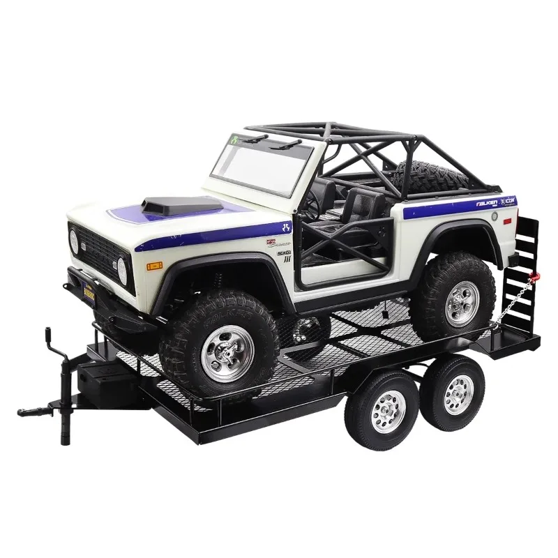 Metal Flatbed Trailer for 1/10 RC Crawler Car AXIAL SCX10 II  90046 RC4WD D90 Jeep Chevrolet TRX6 Upgrade Accessories