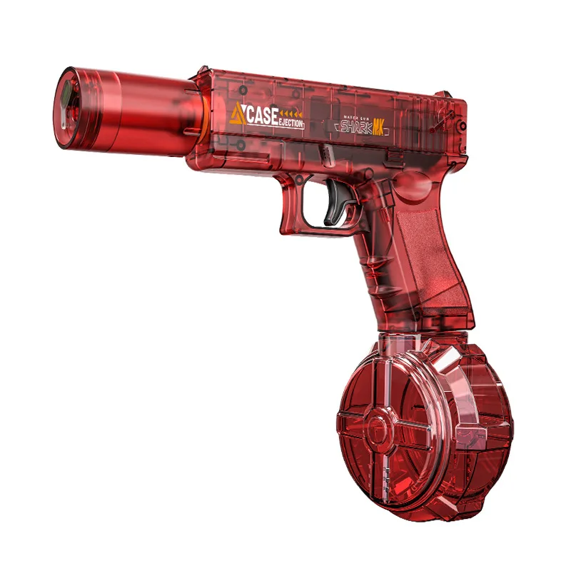 Pistola de agua eléctrica de fuego rápido con luces LED, acción de retroceso, verano al aire libre, playa, piscina, juego de agua, juguete de tiro, pistola de juguete para regalo para niños