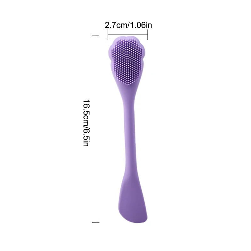 Spazzola per la pulizia del viso in silicone a doppia testa Applicatore per maschera facciale Spazzola per trucco per la cura della pelle delle donne