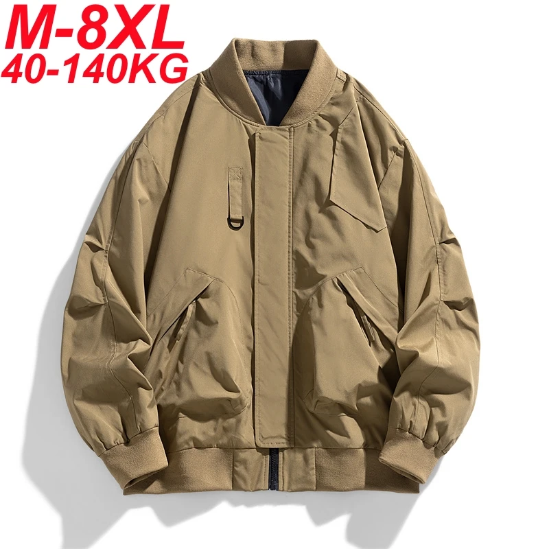 Men Jacket Coat Windbreaker Zipper Trench Plus Size 7xl Oversize Spring Autumn Pocket Casual Fashion Business Office Loose 8xl