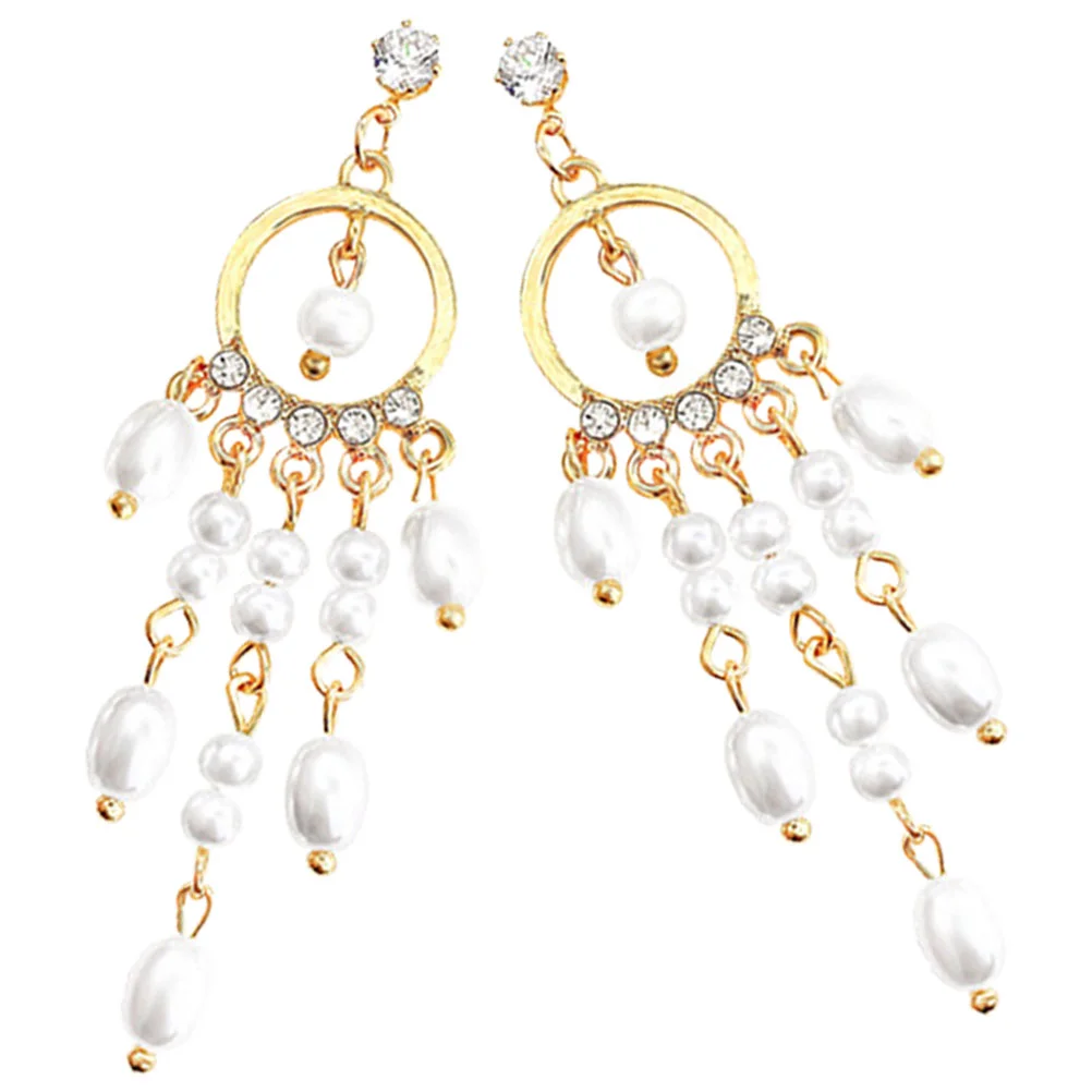 Boucles d'oreilles pompon perle pour femme, Zmonds on recruted Ling, Dangle Miss, 216.239.Pearl