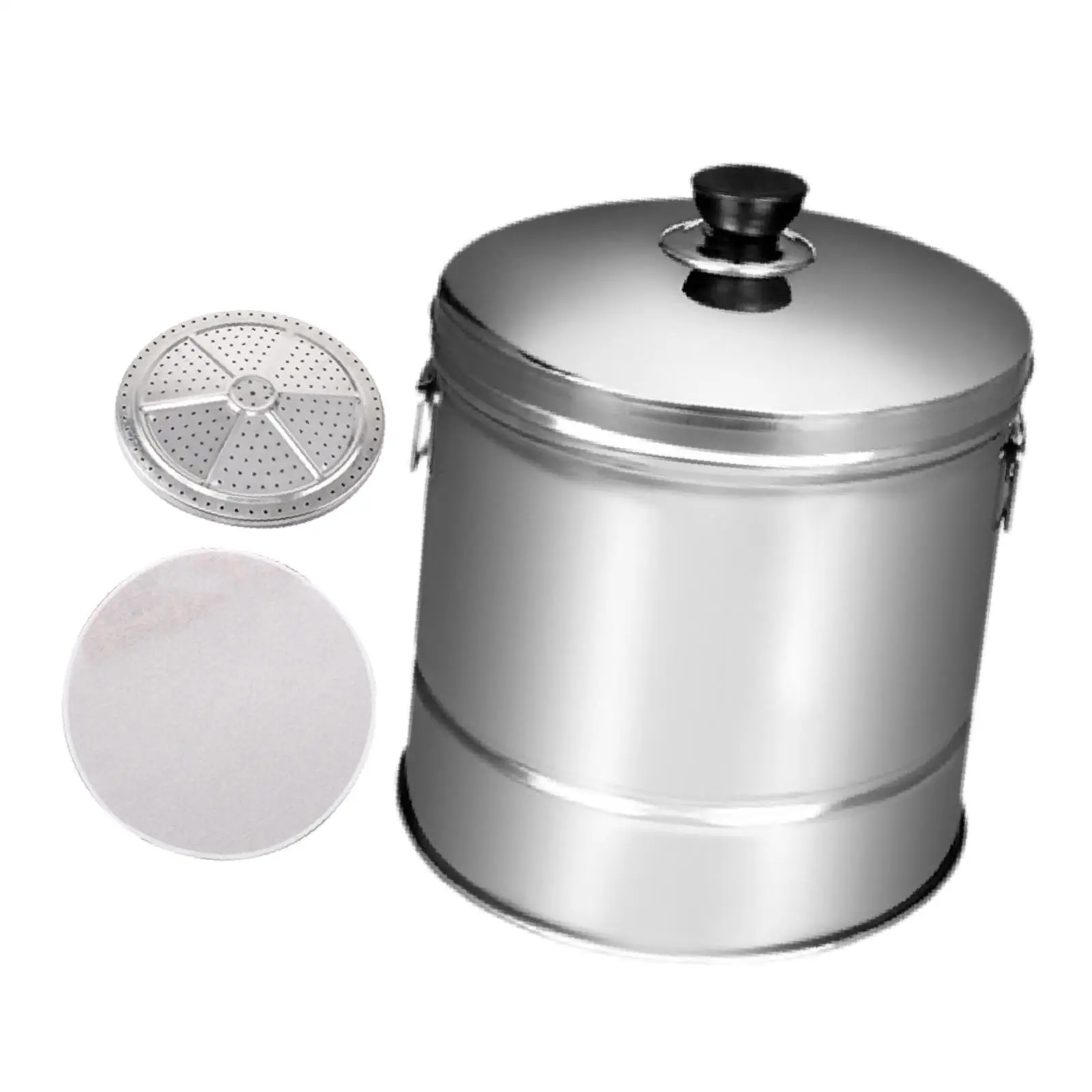 Stainless Steel Rice Cooker,Dumpling Sushi Bucket,with Inset Draining Basket,Large Food Steamer Pot,Rice Maker for Sushi Rice