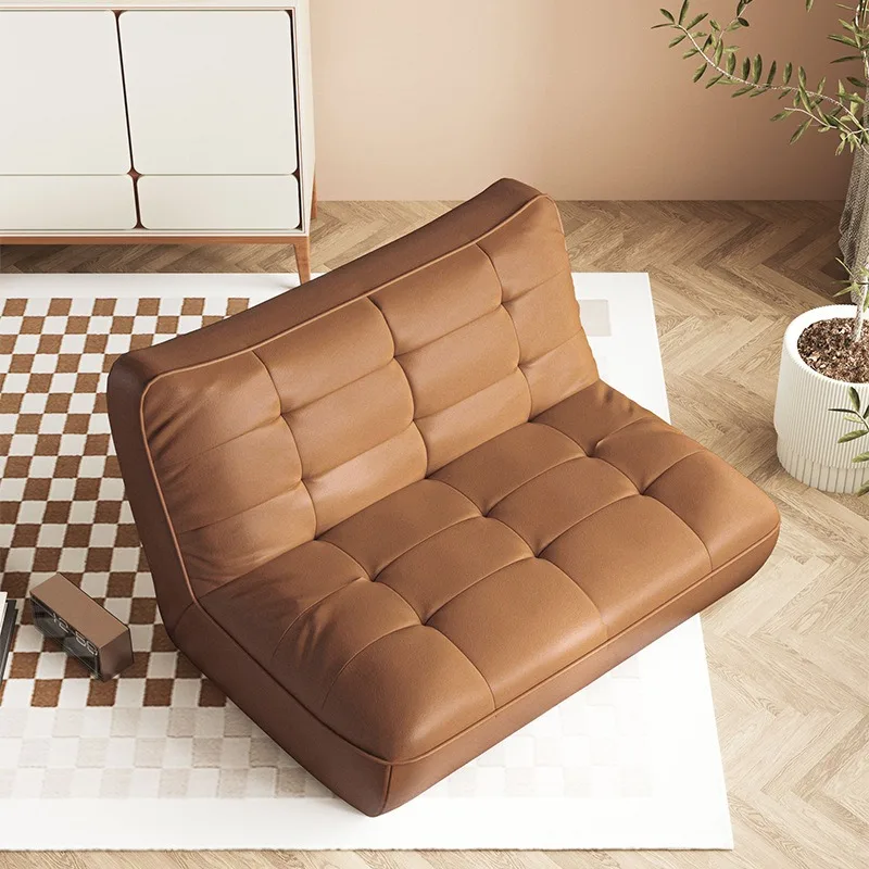 

Light luxury simple leather sofa chair Internet celebrity home living room small apartment lazy straight row leisure sofa