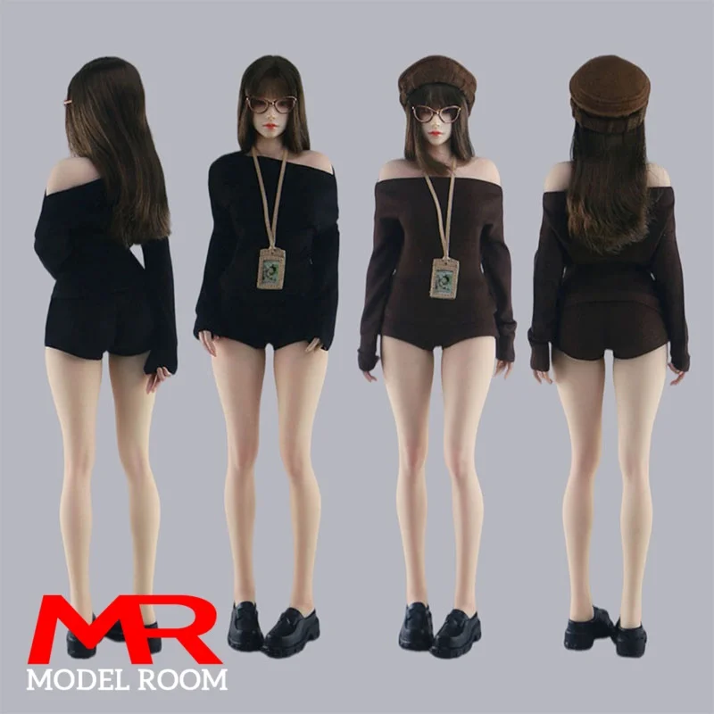 

1/6 Scale Female Off-the-shoulder Shirt Casual Shorts Elastic Clothes Model Fit 12 inch VCD-01 Soldier Action Figure Body