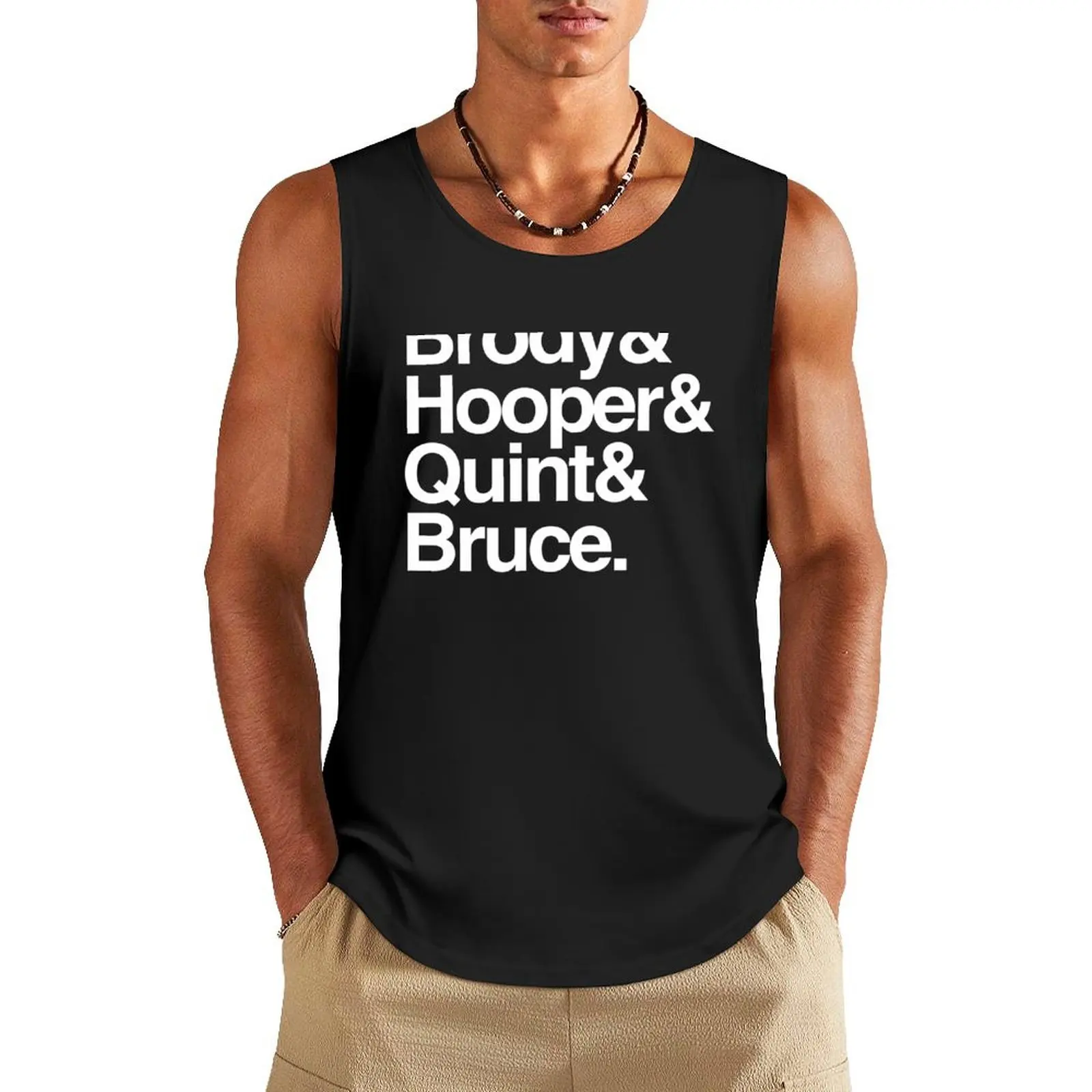 

Jaws - Brody and Hooper and Quint and Bruce Tank Top t shirt gym clothes for man t-shirts for Men's gym Vest