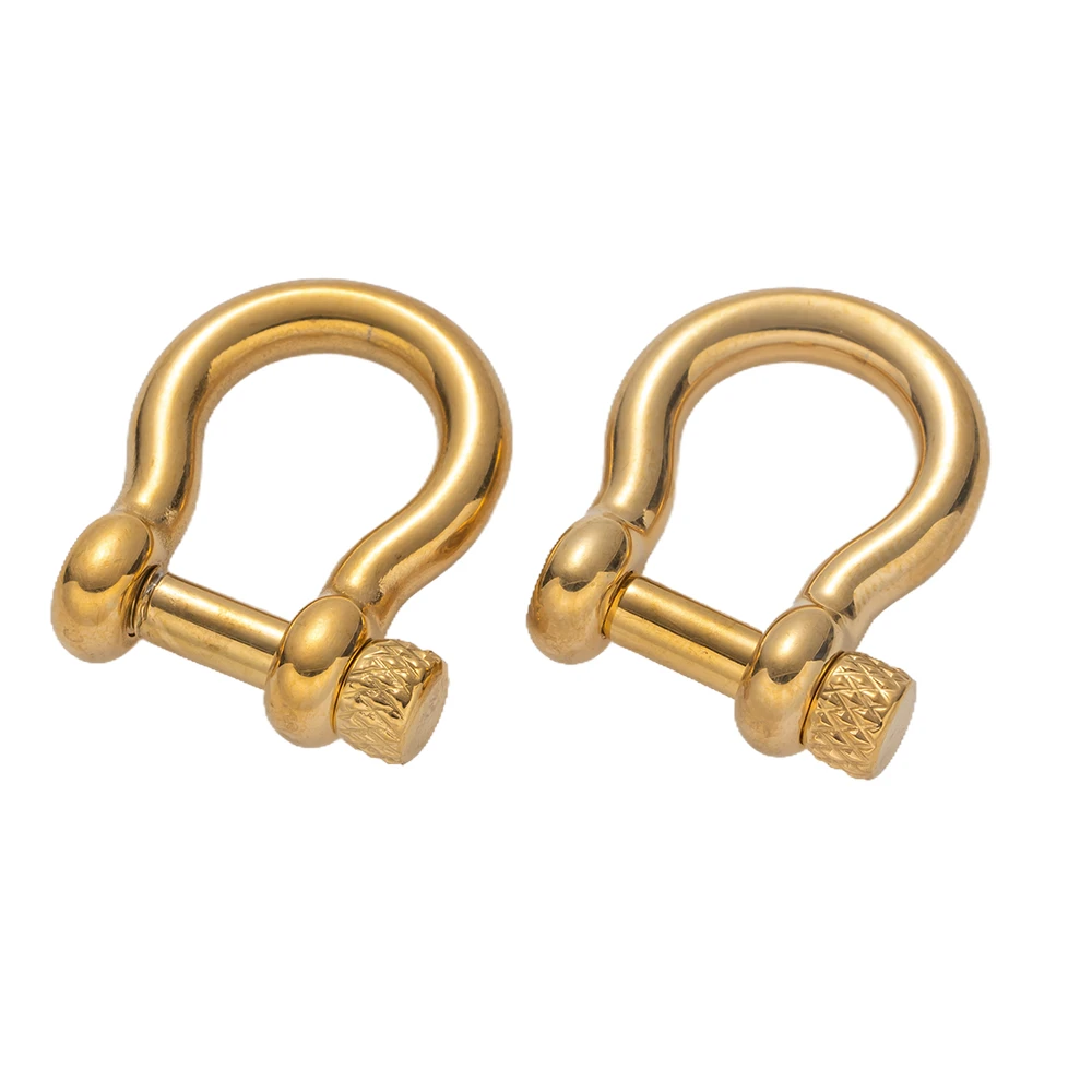 2pcs Stainless Steel Shackle Carabiner D Ring Fob Key Ring Keychain Hook Screw Connector Buckle Jewelry Making Supplies Crafts - view 5