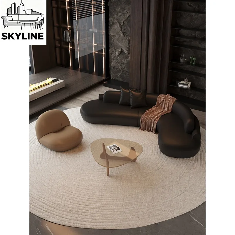 Unique Irregular Curved L-Shape Sectional Sofa Stylish Reception Couch for Beauty Salons Offices & Hotel Lobby Lounges