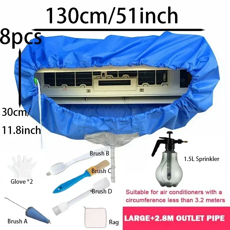 Large Air Conditioner Cleaning Cover Double Layer Thickening Wash Mounted Protective Dust Cleaner Water Bag Tightening Belt Kit