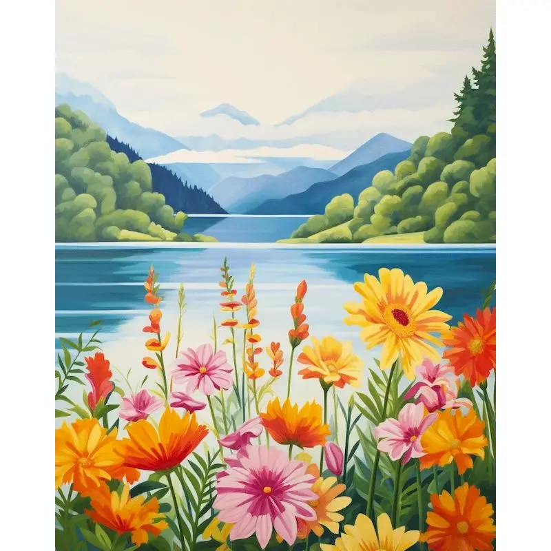 Impressionist-style Painting Background Landscpae Digital Coloring Drawing Home Decor Portrait Photography Backdrops FR-03