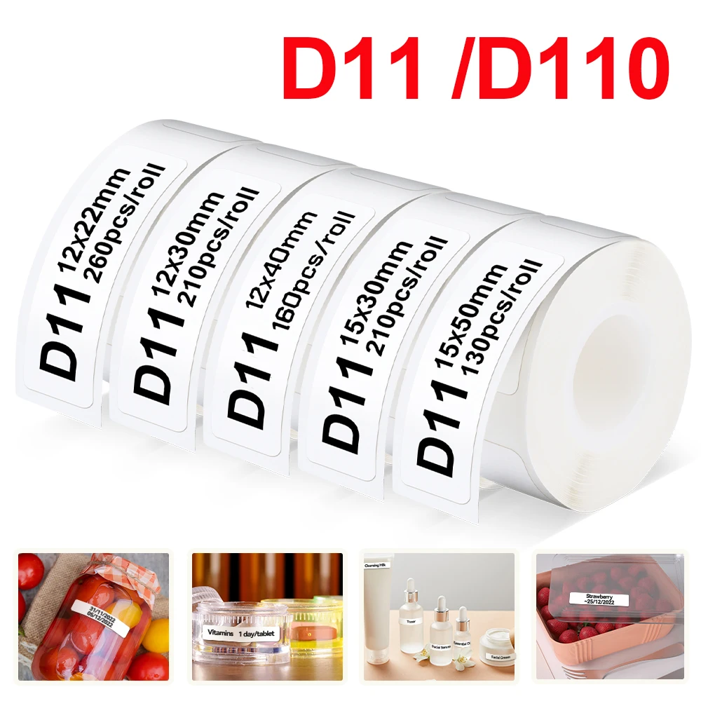Niimbot D11 Label Sticker D110 Printing Label Paper Waterproof Self Adhesive Scratch-Resistant D11 Label for Niimbot D11 Printer