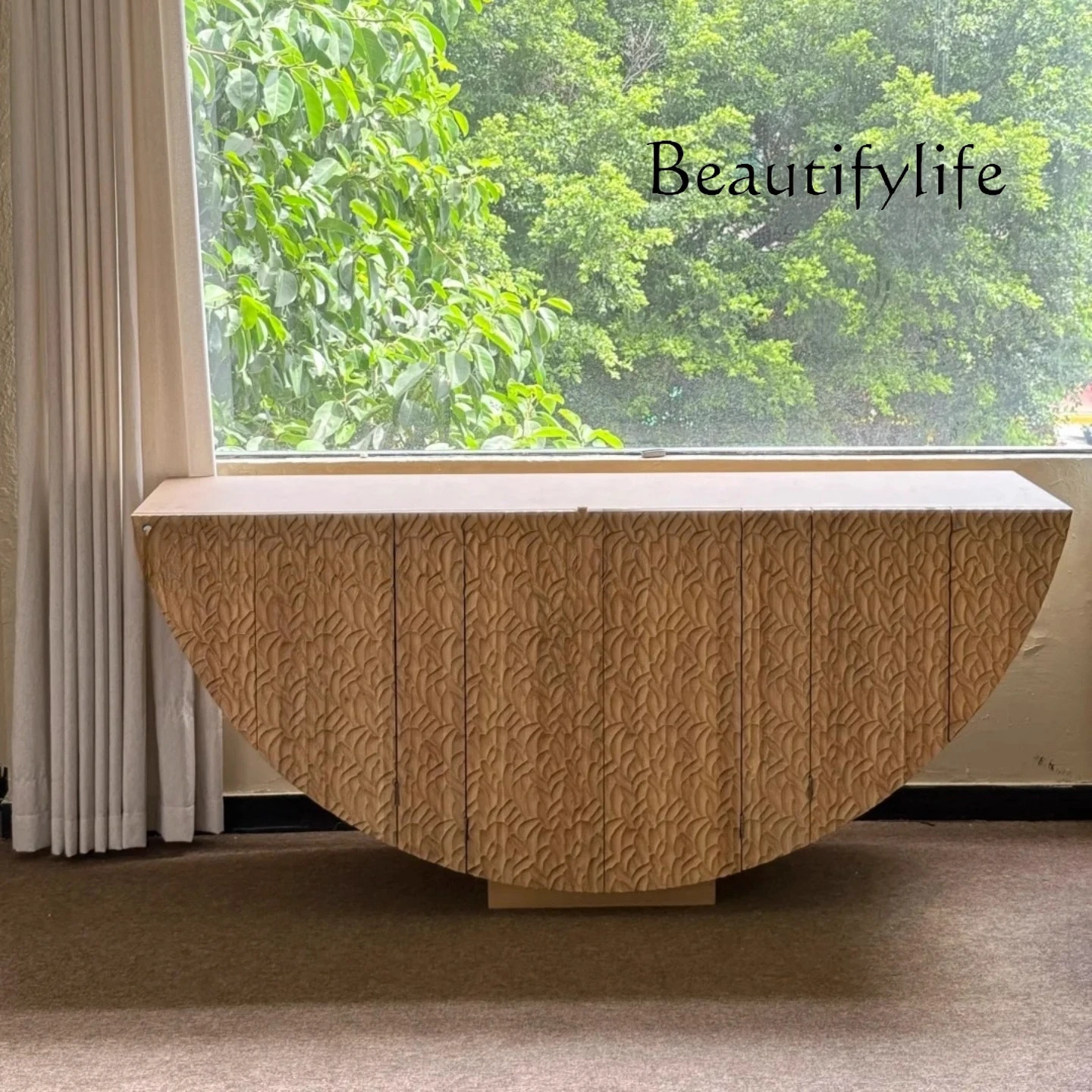 

Medieval solid wood dining side cabinet, living room home creative retro style tea cabinet, simple modern entrance cabinet