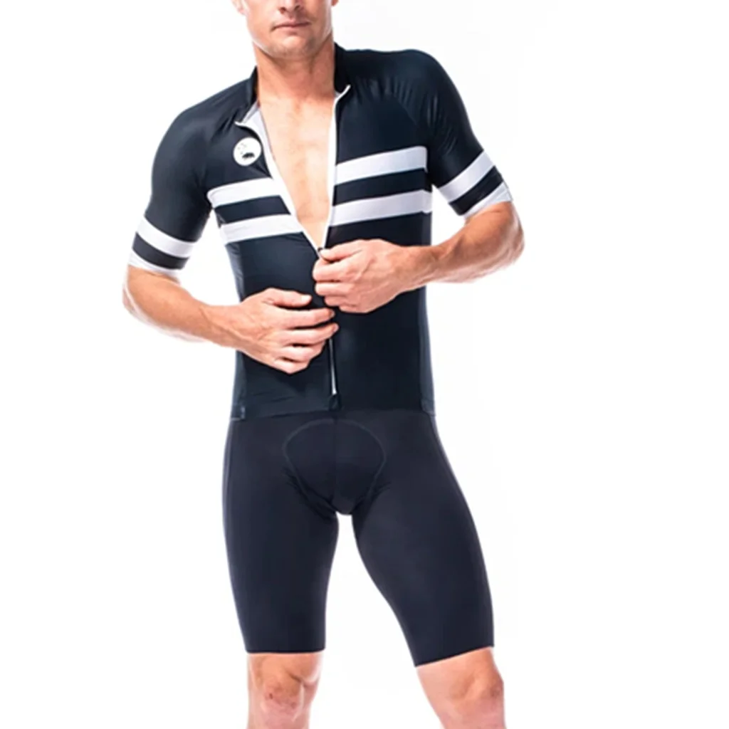 

Men's Triathlon Short Sleeve Suit Conjuntos De Ciclismo Trisuit Swimming Cycling Running Speedsuit Sport Skinsuit