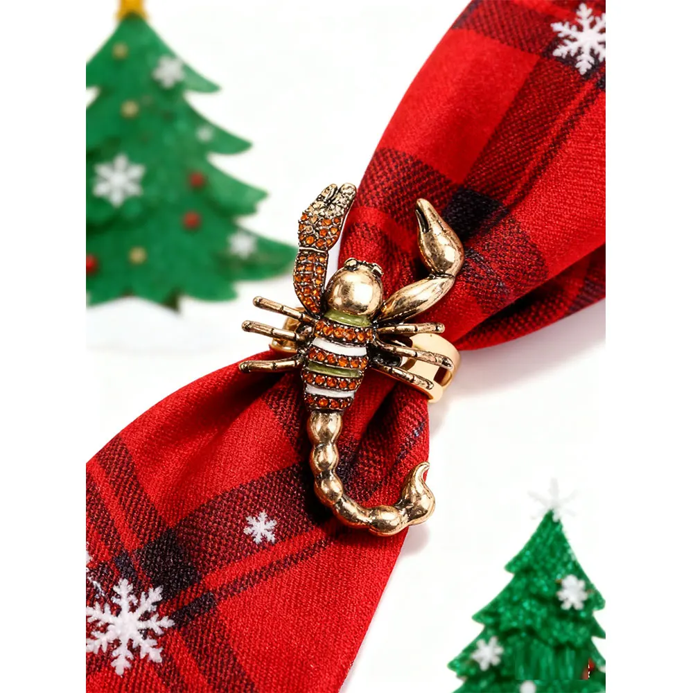 Y2k gótico escorpião cachecol fivela aparar xale clipe hijab broche pino acessório de moda unisex elegante acessório na moda