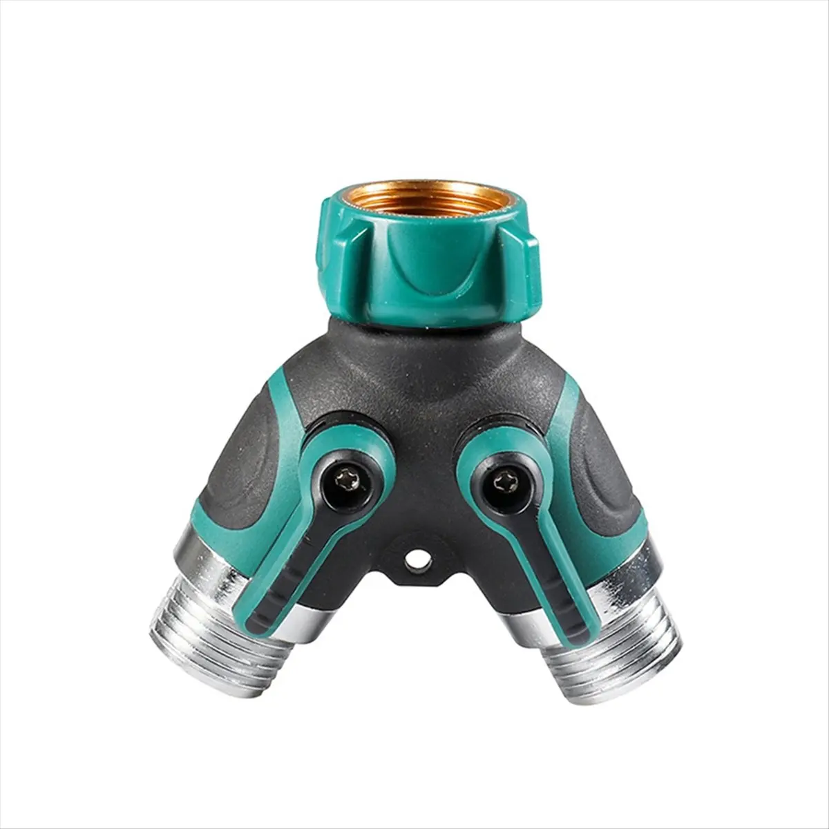 Y17A Hose Splitter 2 Way 3/4 Inch Faucet Y Connector with Shut Off Valve,Garden Hose Splitter B