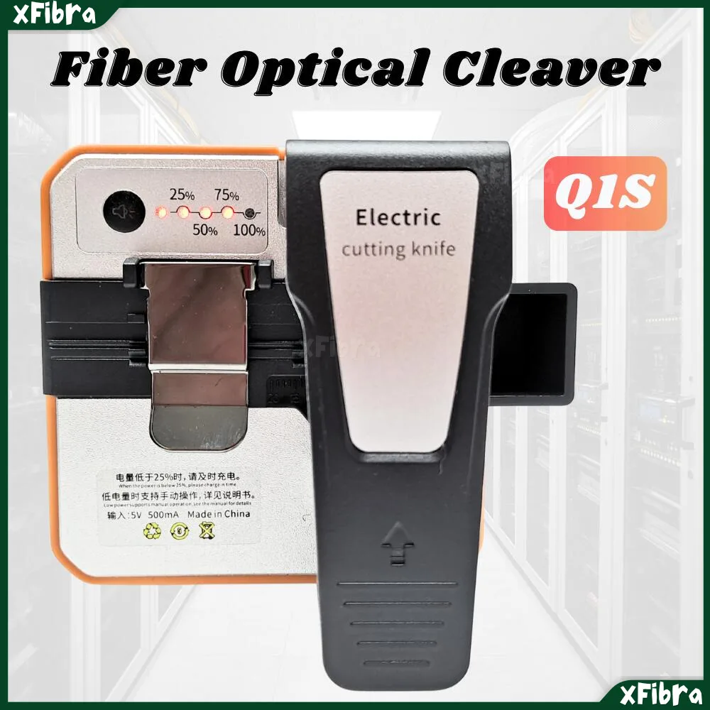 

Q1S Fully Automatic Electric Rechargeable Fiber Optic Cable Cutter FTTH High Precision Optical Fiber Cleaver