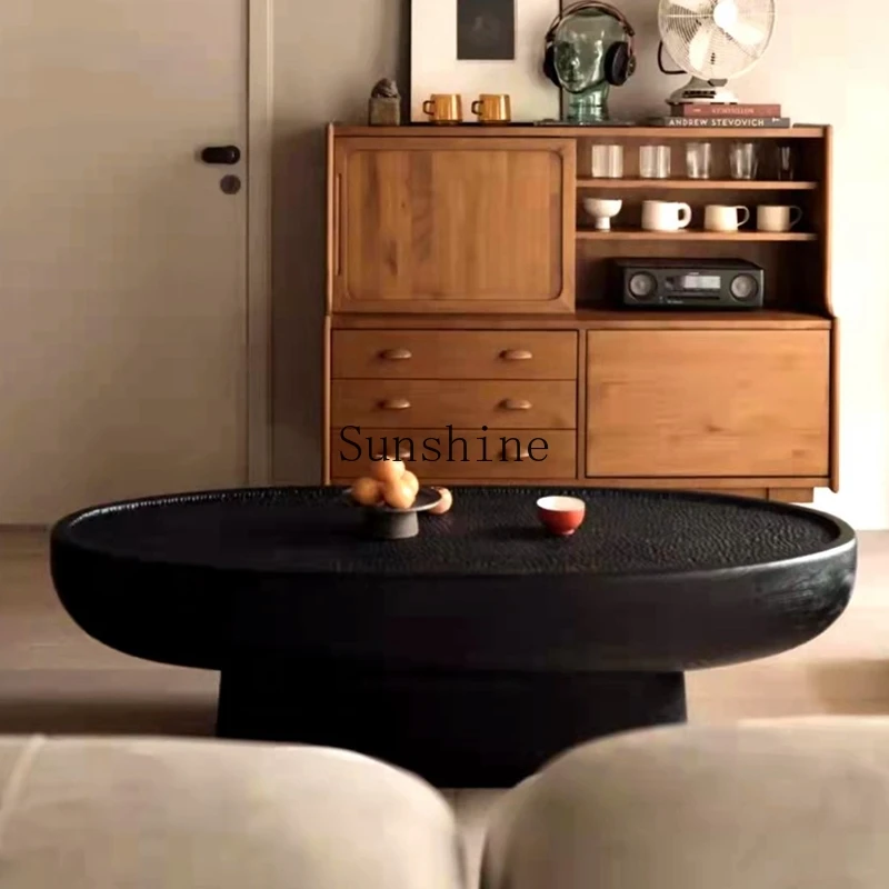 

Solid wood handmade oval coffee table