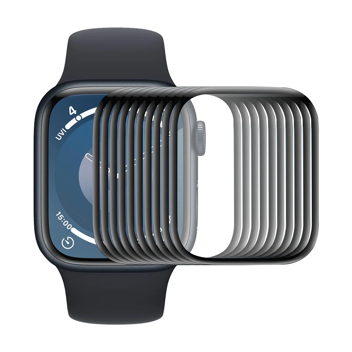 

Для Apple Watch Series 10 46 мм 10 шт. Защитная пленка для экрана 3D изогнутый ПК + ультра прозрачная пленка из ПММА - прозрачная