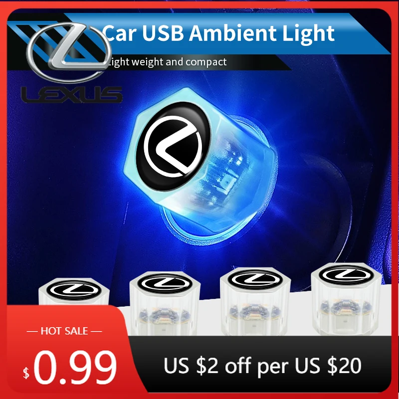 

Interior Stickers Car USB Ambient Light Mini LED Night Lamp Lighting Plug Accessories For Lexus UX250h RX450h CT200h RX400h NX30