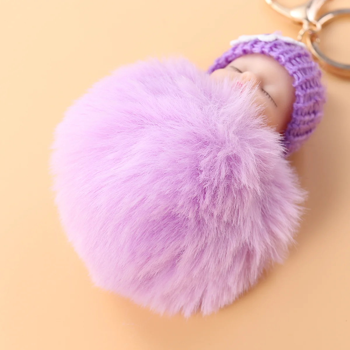 Chaveiros femininos para chaves de carro chaveiro Rex Rabbit Baby Miss Sleeping Rings