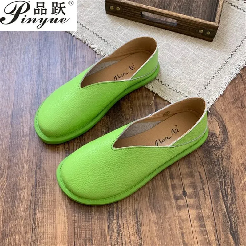 Women Flats Size 40 Genuine Leather Shoes Women Loafers Slip On Moccasins Nurse Flat Shoes Female Leather Casual Shoes