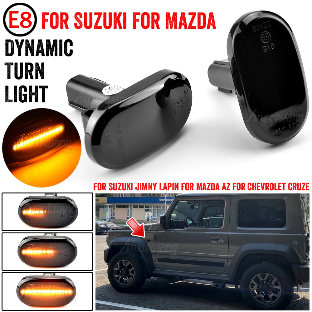 

1 комплект для Suzuki Jimny JB64W JB74 JB23 JB64 для Mazda для Chevrolet, динамический боковой маркер, указатель поворота, ретранслятор, Φ