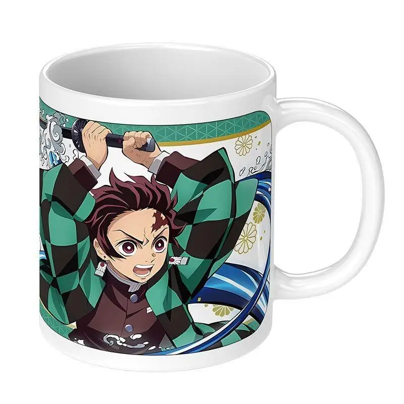 Demon Slayer Anime Coffee Mug Kyojuro Rengoku Peripheral Goods Cartoon New Water Cup Ceramic Mark Cup Girl Fashion Birthday Gift