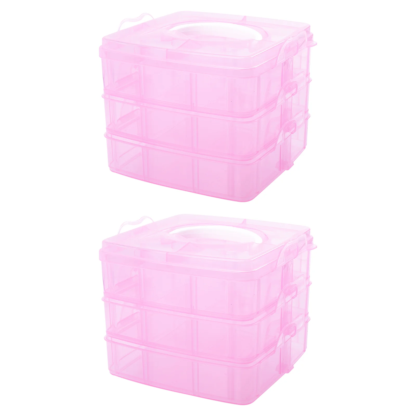 

2 Pcs Nail Storage Professional Fingernail Toolbox Manicure Chest Stylish Portable