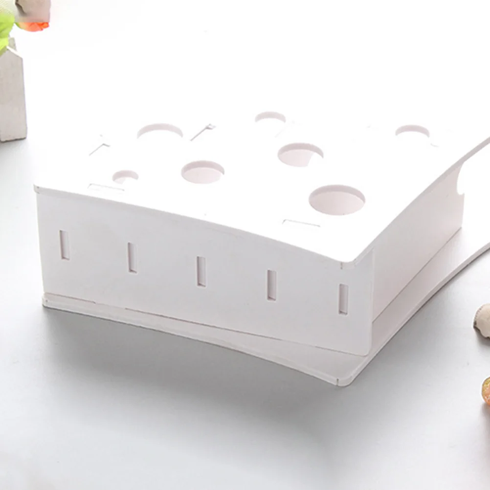 

Multifunctional Storage Box White Remote Controller Holder Desktop Organizer Compartment Assemble Design Wood Plastic Material