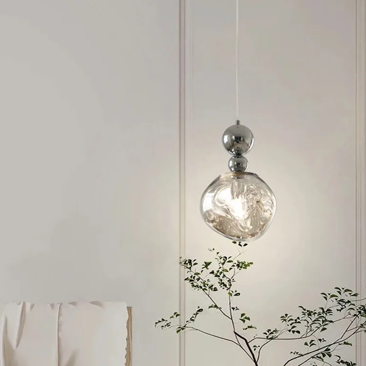 

Retro Lava Crystal Pendant Lights Nordic Restaurant Kitchen Bar Led Hanging Lamp Minimalist Bedroom Bedside Hanging Line Lamp