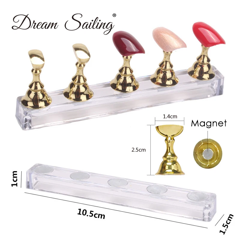 

1 Set Magnetic Nail Holder Practice Display Stand Resin Crystal Showing Shelf Nail Art Tool Glitter Nail Polish Display Stand