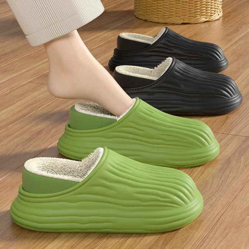 

Fashion Women Winter Waterproof Cotton Slippers Indoor Outdoor Warm Plush Slippers Woman Comfortable Non Slip Casual Home Shoes
