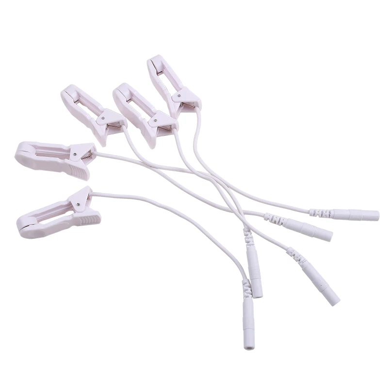 Ear Pain Relief Clip Tens 2.0mm Pin Breast Nipple Electrode Lead Wire for TENS Unit Physiotherapy Machine Connection Cable Massa