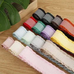 10 Yards 25MM 40MM Ruffled Flounces Wavy Edge Thousand Bird Lattice Ribbon Lotus Ieaf Hair Bows DIY Crafts Handmade Accessories