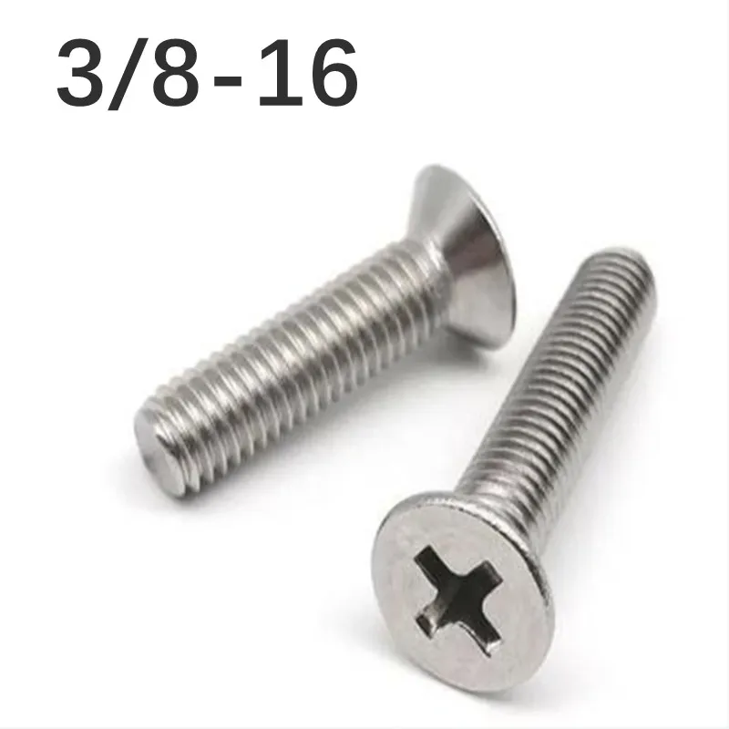 

5Pcs UNC/UNF 304 Stainless Steel Countersunk Head Cross Fine Coarse Teeth Screws British Flat Head Phillips Screws