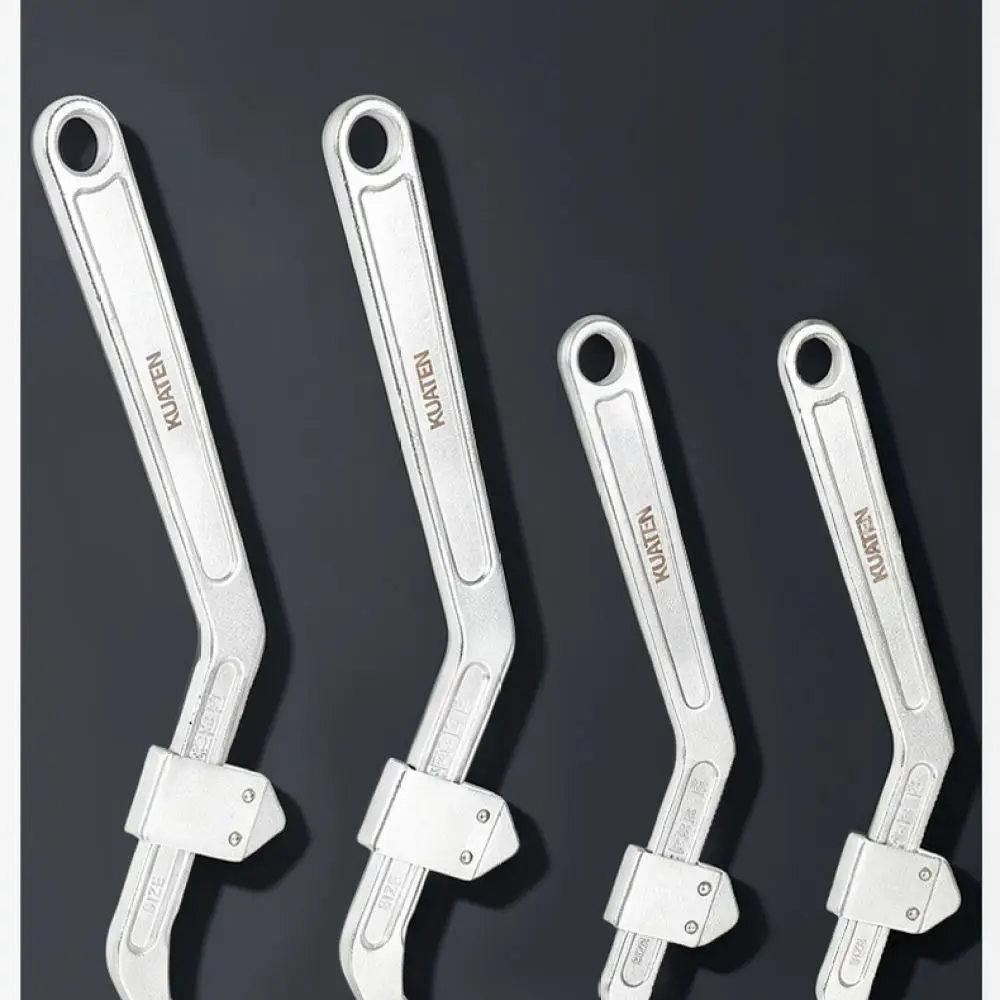 Versatile Adjustable Crescent Hook Spanner For For KUATEN Tool Repairing Round Nut Shock Absorber Manual Hand Tool Hardware