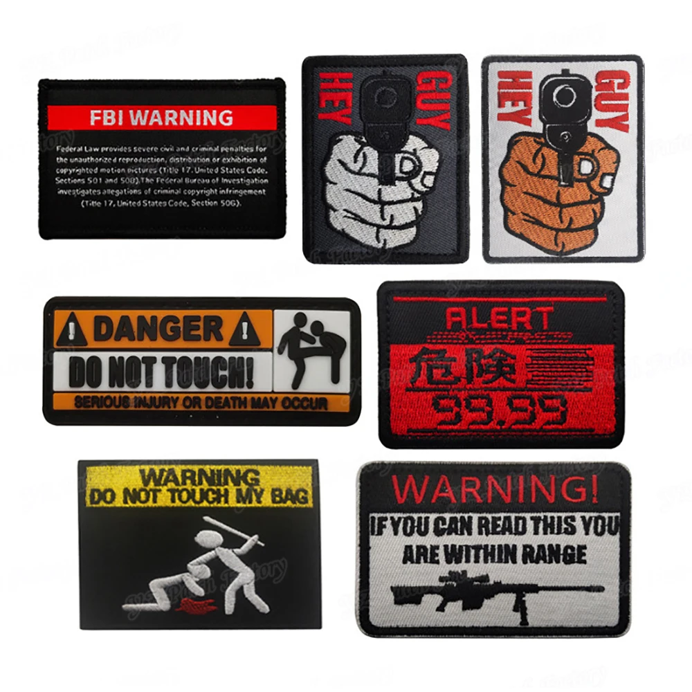 Russian danger warning night running reflective straps Patch Hook Loop Material Reflective luminous Tactical Patch Sticker