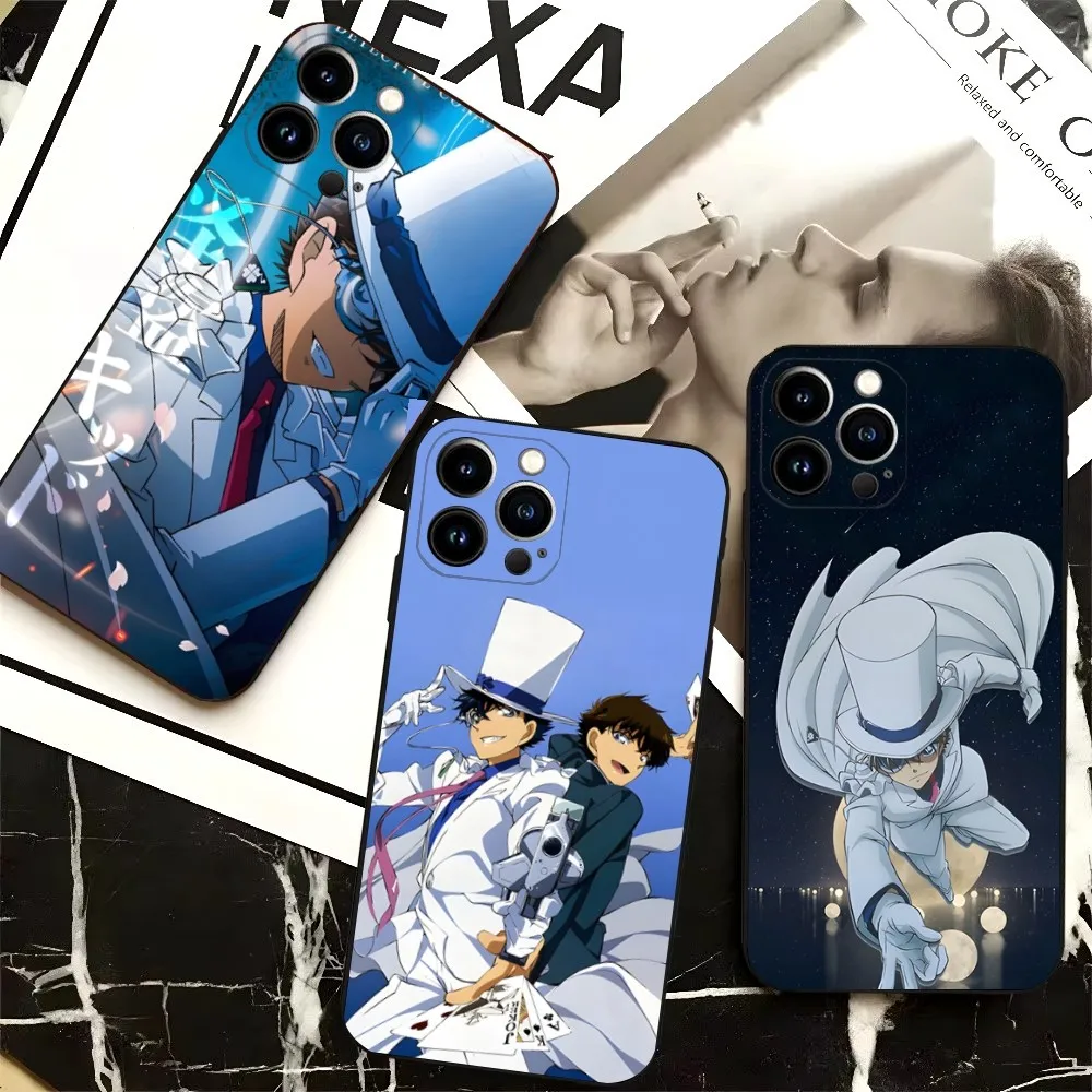 Anime Kaito Kid Kuroba Phone Case For iPhone 16,15,14,13,12,Pro,Max,11,7,8,Plus,XR,XS Max Shockproof Silicone Soft Shell