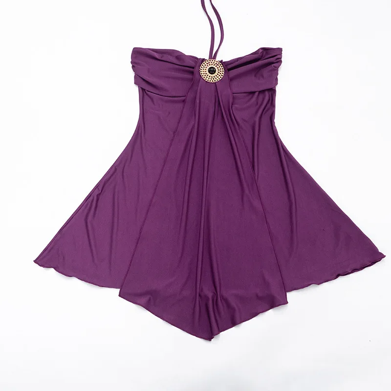 Robe élégante et sexy à col halter et ruban, coupe ajustée